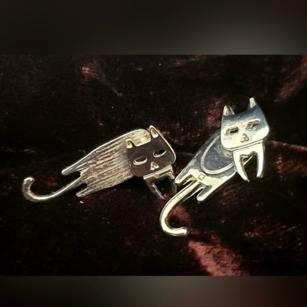 “Flat Cat” Silver Grumpy Kitten Whimsy Cartoon Full Body Curly Tail Ear Jackets - Picture 13 of 15